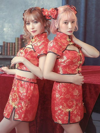 [ハロウィン コスプレ通販]バストカットデザインタイトミニチャイナドレス