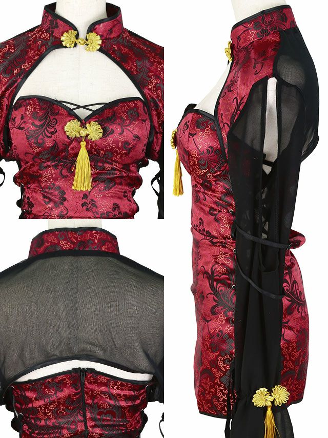 [ハロウィン コスプレ通販]シアーデザインタイトミニチャイナドレス ハロウィンコスプレ