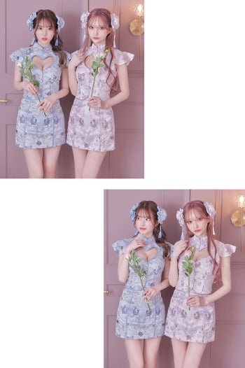 ROBEdeFLEURS ローブドフルール バストハートカット チャイナドレス[4006]