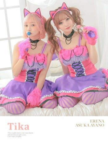 [不思議な国のアリス]ふわふわ キャット ガールパープル キャラクター ハロウィンコスプレの2