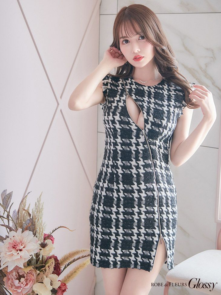 Glossy by ROBE de FLEURS/グロッシー】フロント ジップデザイン