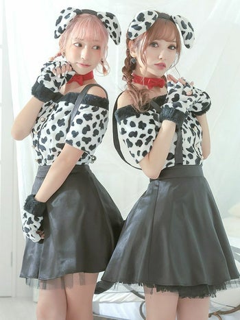 [ハロウィン コスプレ通販]レザースカートダルメシアン  アニマル ハロウィンコスプレ