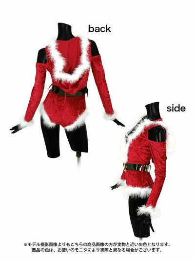 [サンタコスプレ SET]レースアップハイレグカット 肩出し サンタコス[みゆう]