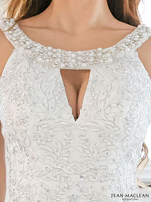 キャバドレス [JEANMACLEAN][ジャンマクレーン]jm-md-11026 ビジュー×刺繍バストカッティングデザインタイトミディドレス(アイボリー)(S/M)[送料無料]画像5