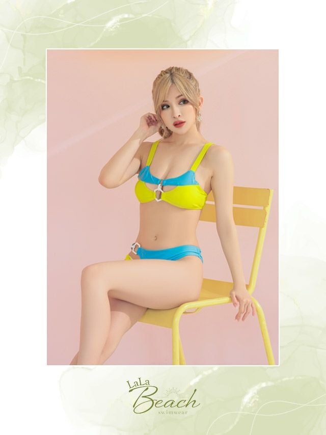 水着 [LaLaTulle select]tk-swy1063 カッティングデザインバイカラースイムウェア(2color)(Mサイズ)画像2