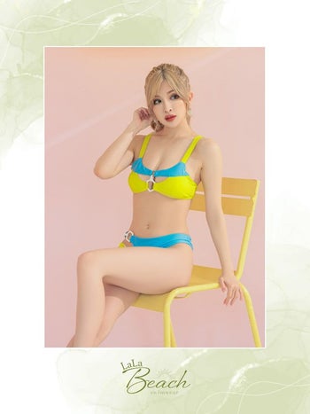 水着 [LaLaTulle select]tk-swy1063 カッティングデザインバイカラースイムウェア(2color)(Mサイズ)画像2