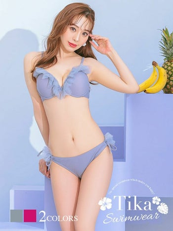 水着 [LaLaTulle select]tk-sw202104a ふわふわチュールデザインワンカラースイムウェア(2color)(Mサイズ)画像1