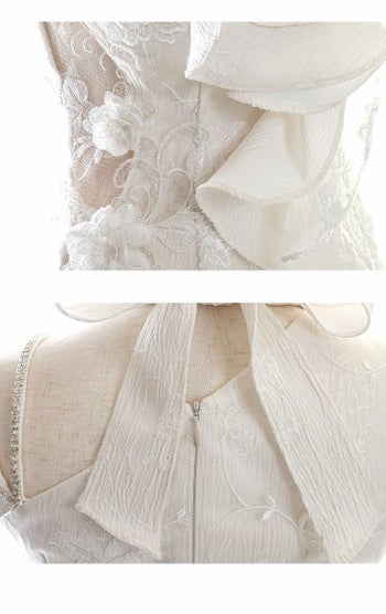 ROBEdeFLEURS ローブドフルール レースｘアシンメトリー フリルマイクロ ミニドレス[2581]