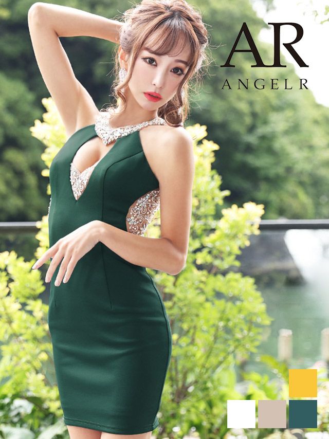 Angel R/エンジェルアール】デコルテ バストビジュー タイトミニドレス