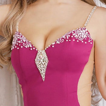 キャバドレス AngelR [エンジェルアール]フラワー刺繍＆パースビジュー レース  タイトロングドレス(ミントグレー/ピンク/ホワイト)[真優川咲][22321-1]