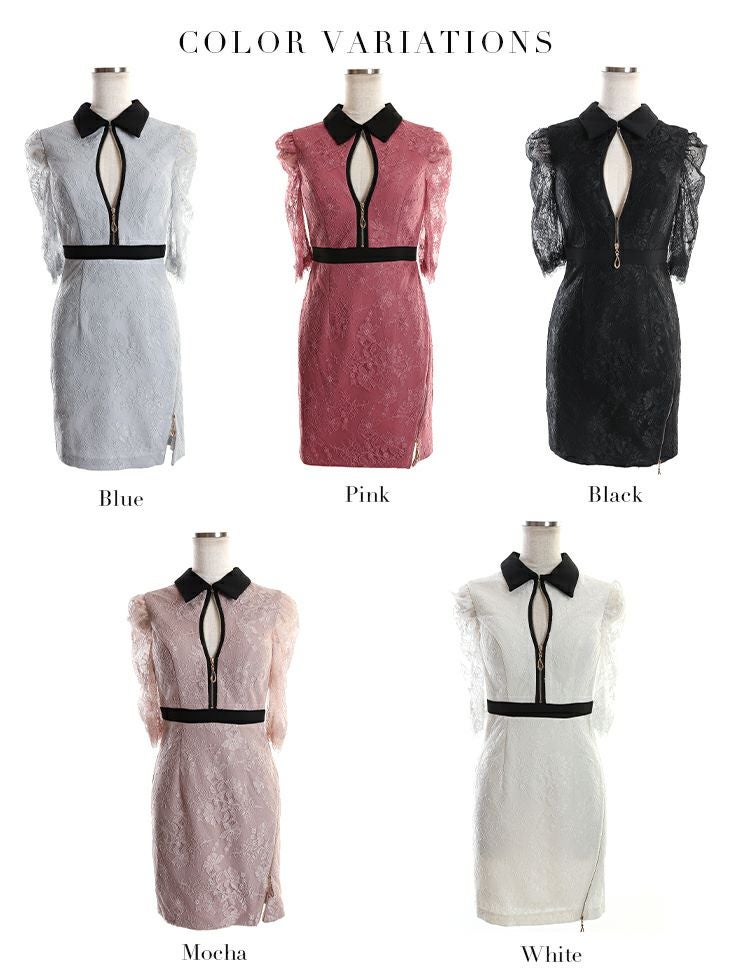 Glossy by ROBE de FLEURS/グロッシー】シンプル フロントジッパー 総