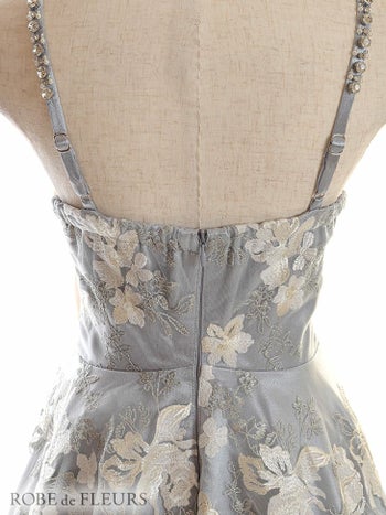 ROBEdeFLEURS ローブドフルール フラワーレースｘ キャミソール ピンク フレア ミニドレス[2609]