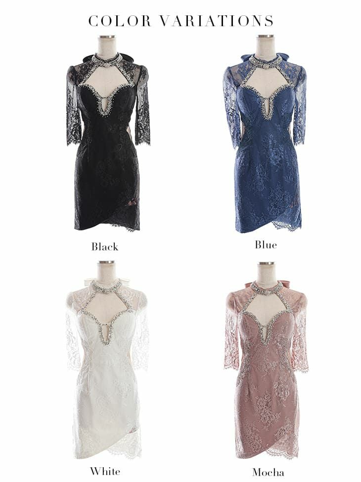 Glossy by ROBE de FLEURS/グロッシー】ビジュー× レーススリーブ