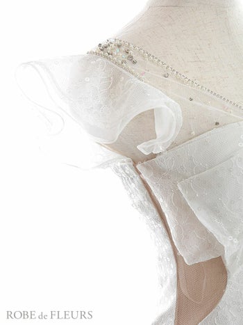 ROBEdeFLEURS ローブドフルール ビッグリボン × チュール レース ブルー タイト ミニドレス[2636]