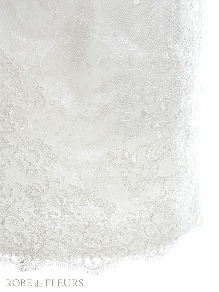 ROBEdeFLEURS ローブドフルール ビッグリボン × チュール レース ブルー タイト ミニドレス[2636]