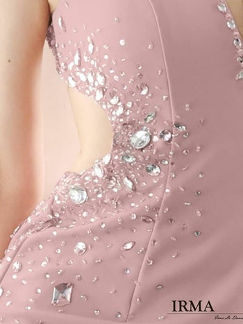 キャバドレス  IRMA[イルマ]im-md-21154 バックデザイン ワンカラー ウエストカット ノースリーブ ピンク タイト ミニドレス(1color)(S/M)