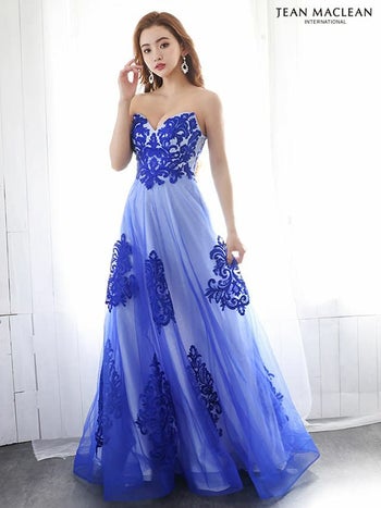 キャバドレス JEANMACLEAN[ジャンマクレーン] jm-ld-21191 ベアトップ　ワンカラー デザイン フレアロングドレス (1color)(Mサイズ)