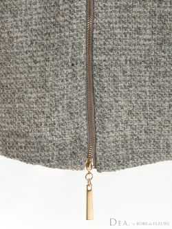 ディア バイ ローブドフルール [DEA] 2705 ラメツイード フリルミニドレス(グレー/アイボリー/ブラック)[ゆめ]