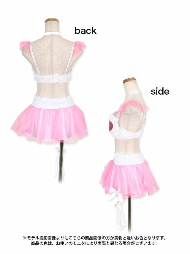  [コスプレ] ラブリーセクシー個性エロかわペアガーリーへそ出しフレアスカートエンジェル [3点セット] (トップス/スカート/ワンド) [コスプレ] ラブリーセクシー個性エロかわペアガーリーへそ出しフレアスカートエンジェル [3点セット] (トップス/スカート/ワンド)