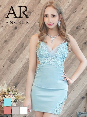 エンジェルアール [AngelR]フラワーレースバストシフォンキャミソールミニドレス[ふうか][22831-1]