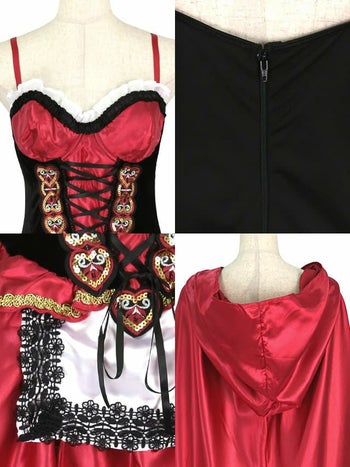 赤ずきん ミニスカート キャラクター ハロウィンコスプレ[みゆう着用]