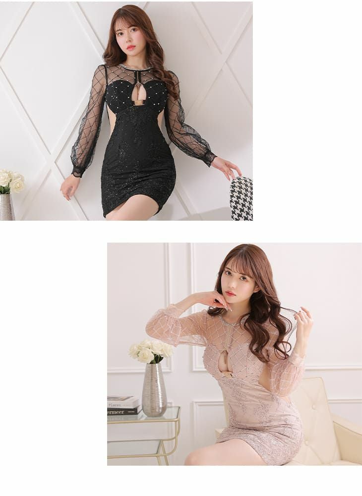 Glossy by ROBE de FLEURS/グロッシー】ブロックチュール ワンカラー