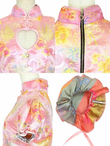 ハート バストカット デザイン 花柄 チャイナドレス ハロウィンコスプレ[ゆんころ][825368-1]