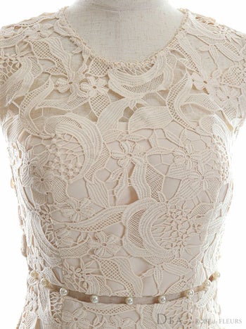 ディア バイ ローブドフルール[DEA by ROBEdeFLEURS]総レース マーメイドスカート ノースリーブ ひざ丈ドレス[ゆめ][2809]