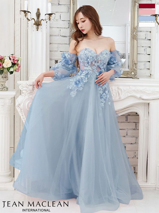 JEANMACLEAN/ジャンマクレーン】2Way フラワーベアトップパフスリーブ