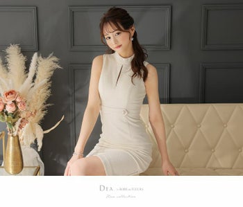 DEA by ROBEdeFLEURS[ディア バイ ローブドフルール]ストカットｘラメツイード ノースリーブ ドレス[2709-0]