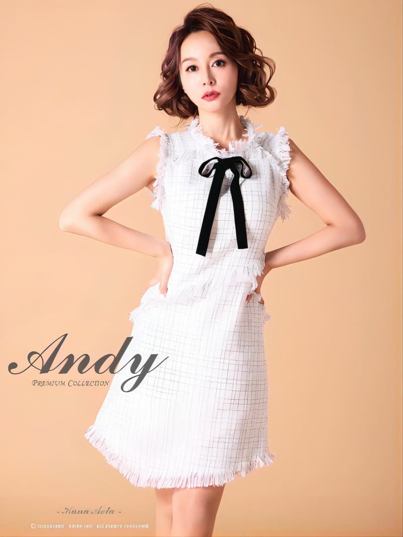 SALE【Andy/アンディ】ツイード フリンジリボン ノースリーブ