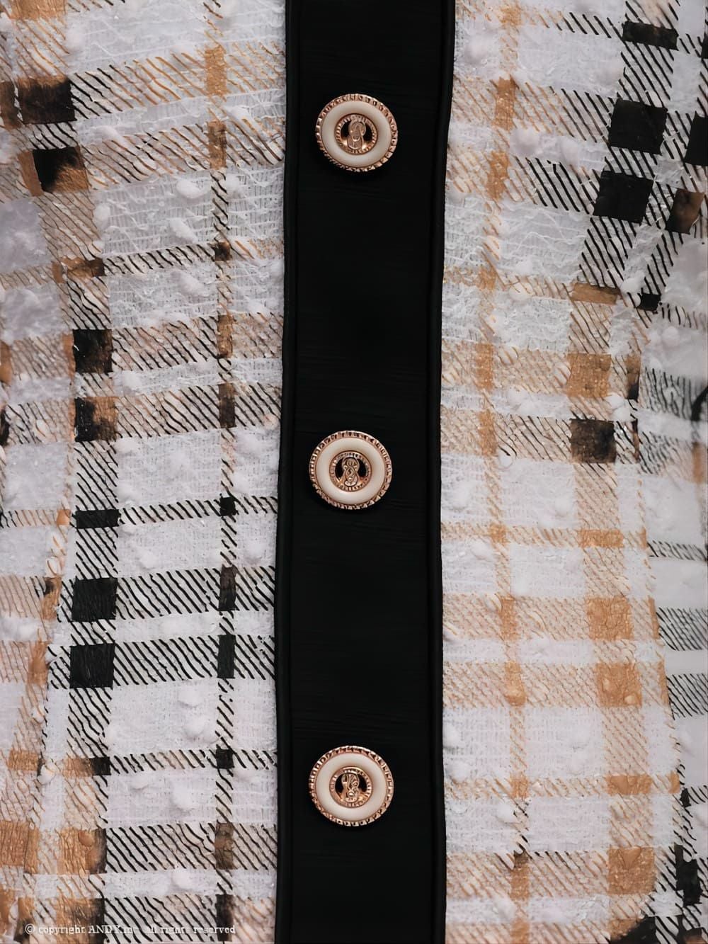 an[アン]ビックカラー チェック柄ツイード 半袖 ミニドレス[3370-0]