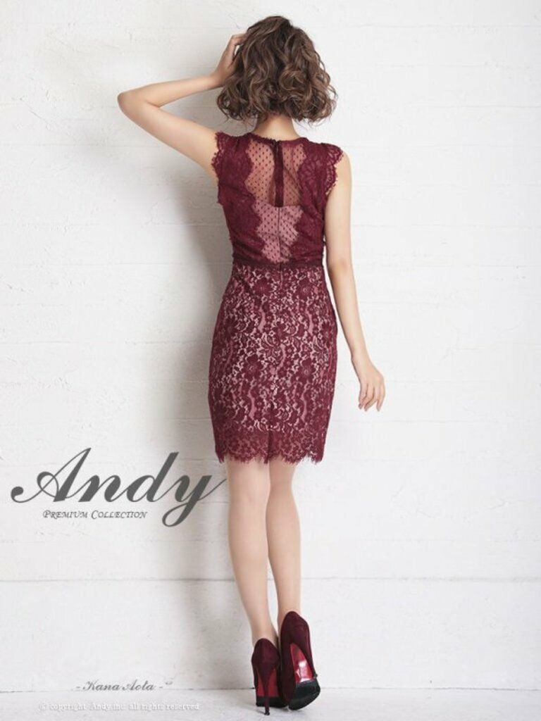 SALE【Andy/アンディ】ドット柄 レース ハイウエスト ノースリーブ
