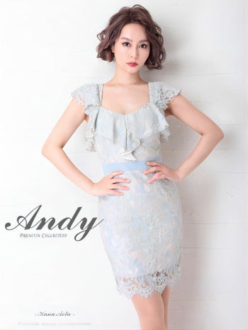 Andy[アンディ]フラワーレースバックリボン フリル ミニドレス[2641]