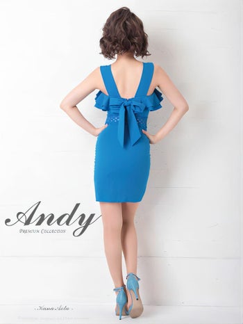 Andy[アンディ]バックリボン フリル ワンカラー ミニドレス[2626]