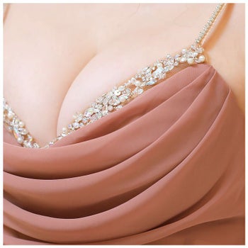 AngelR[エンジェルアール]ドレープバスト ビジュー キャミソール セットアップ タイト 高級ミニドレス[きよみん/キャバドレス着用][23205]