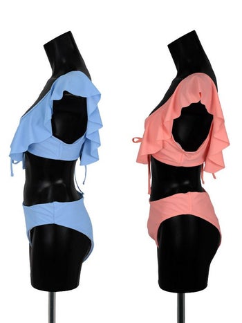 ショルダー フリル リボン 三角 ビキニ [ゆんころ、久保七瀬/水着着用]