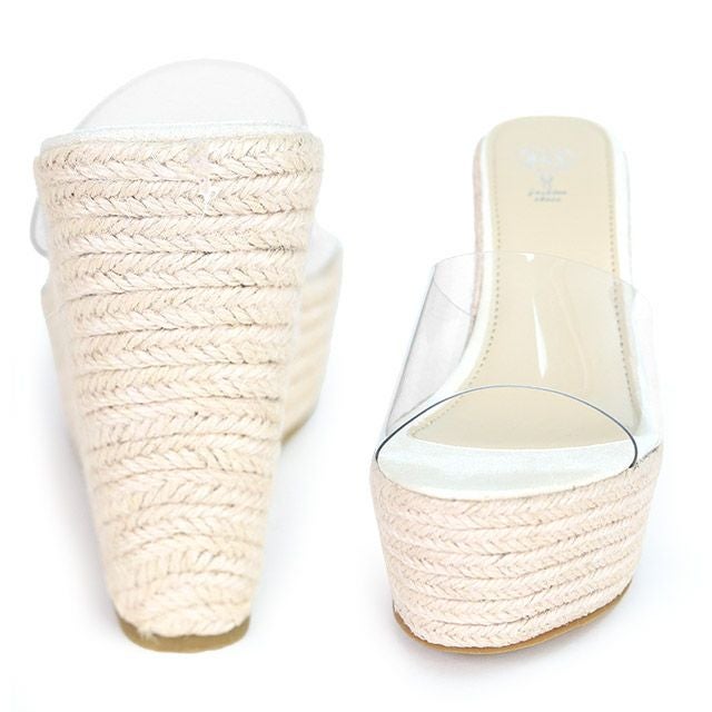 クリア ウエッジ ミュール サンダル [みゆう/サンダル着用]