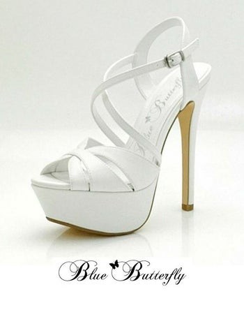 bluebutterfly[ブルーバタフライ]エナメル プラットフォーム アンクル ストラップ サンダル(ホワイト)(22cm/25cmあり)(16cmヒール)[9005wh]