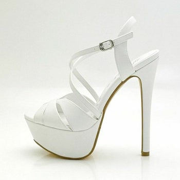 bluebutterfly[ブルーバタフライ]エナメル プラットフォーム アンクル ストラップ サンダル(ホワイト)(22cm/25cmあり)(16cmヒール)[9005wh]