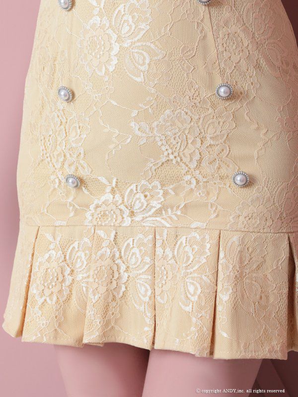 an[アン]総レース 半袖 ワンカラー プリーツ マーメイド タイト 高級ミニドレス[ライラック][ゆめ/キャバドレス着用][3396]