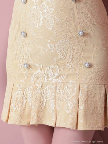 an[アン]総レース 半袖 ワンカラー プリーツ マーメイド タイト 高級ミニドレス[ライラック][ゆめ/キャバドレス着用][3396]