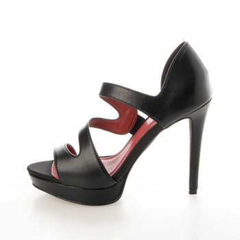 Platino deux[プラチナドゥ] プラットフォーム オープントゥ サンダル(ブラック)(22cm/24.5cmあり)(11.5cmヒール)[2136bke]