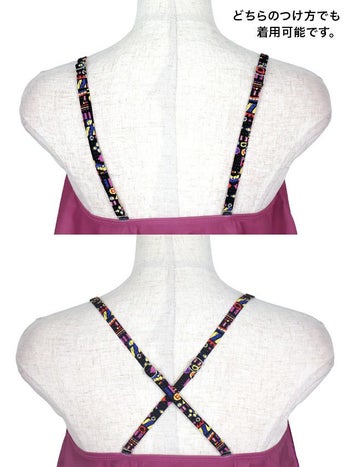 フリル バンドゥ エスニック柄 セクシー ビスチェ ビキニ(マゼンタピンク×ミックス)[みゆう/水着着用]