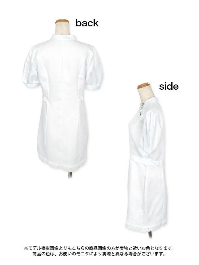 4点set ロリータデザインセクシー映えCuteナース [ワンピース+ナースキャップ+グローブ＋ニーハイソックス]