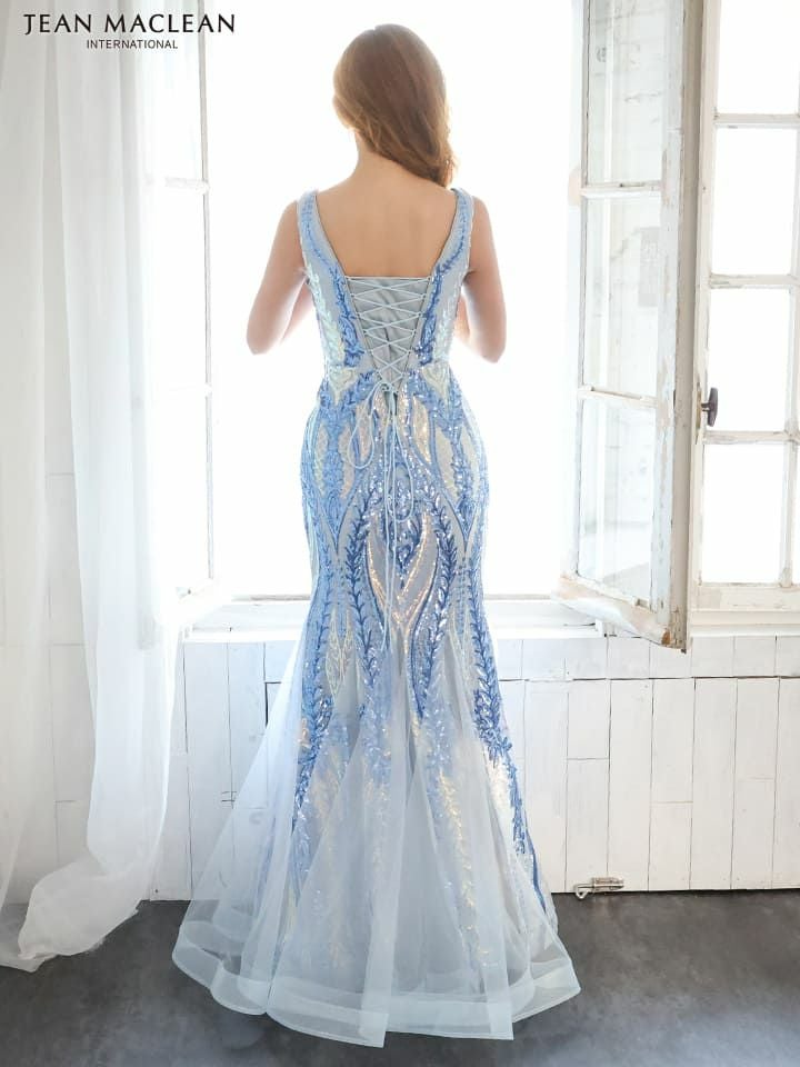 JEANMACLEAN[ジャンマクレーン]スパンコール 刺繍レース スピンドル ノースリーブ マーメイド タイト 高級ロングドレス[ブラッシュピンク][カレン/キャバドレス着用][31323-0]