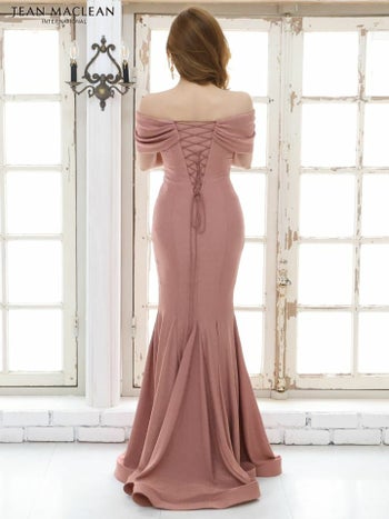 JEANMACLEAN[ジャンマクレーン]ラメ ワンカラー カシュクール マーメイド タイト 高級ロングドレス[シルバー][カレン/キャバドレス着用][31320-0]