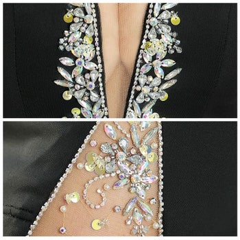 AngelR[エンジェルアール]バスト Vカット スパンコール ビジュー タイト 高級 ミニドレス[ライラック][葉月 芽生/キャバドレス着用][23301-2]