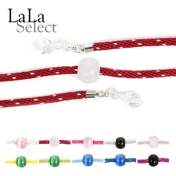 [浴衣飾り帯紐] 天然石とんぼ玉クリスタルビーズ飾り帯紐 １０色展開(イエロー/イエローグリーン/ライトブルー/ブルー/パープル/レッド/ピンク/ライトピンク/ホワイト/シルバー)