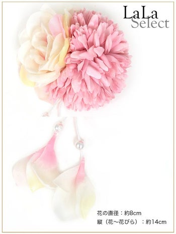 [髪飾り]ぼかししだれ花クリップ ヘアアクセサリー(ピンク/ブルー)